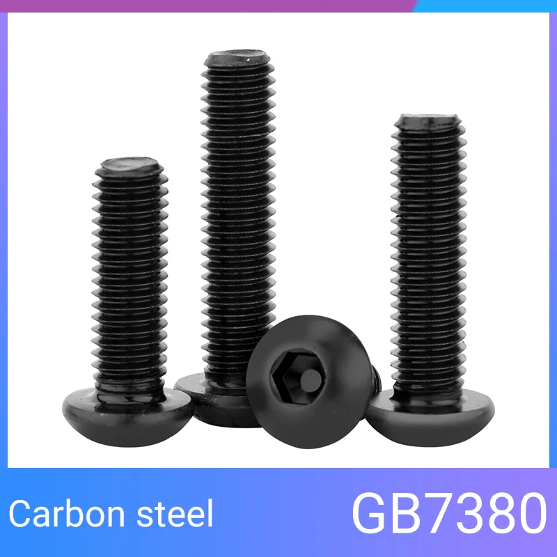 GB7380 black high strength Hexagon socket head cap screws Pan head screws Semicircle cup bolts m3 m4 m5 m6 m8 m10 m12