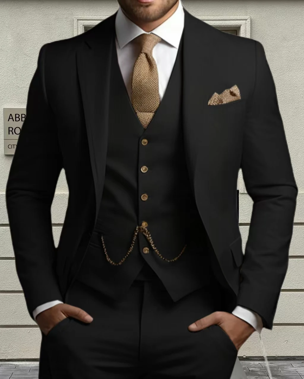 

Формальные мужские костюмы для жениха, комплект из трех предметов цвета хаки, свадебный смокинг жениха, элегантный классический свадебный наряд, облегающее платье для дня рождения