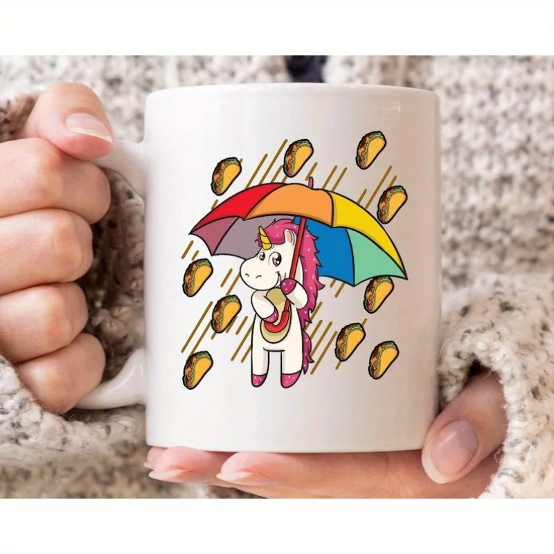كوب المطر تاكو يونيكورن، كوب قهوة سينكو دي مايو يونيكورن المضحك لمحبي التاكو، هدية تاكو المكسيكية اللطيفة لمحبي يونيكورن للرجال Wo