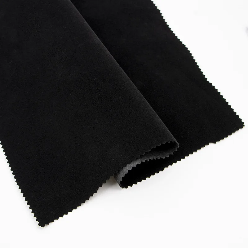 30 cm breiter, selbstklebender Samtstoff in Schwarz, beflockter Wildlederstoff als Futterrolle für Schmuckboxen, Autoinnenräume, Bastelarbeiten und Dekorationen. – Detail 2