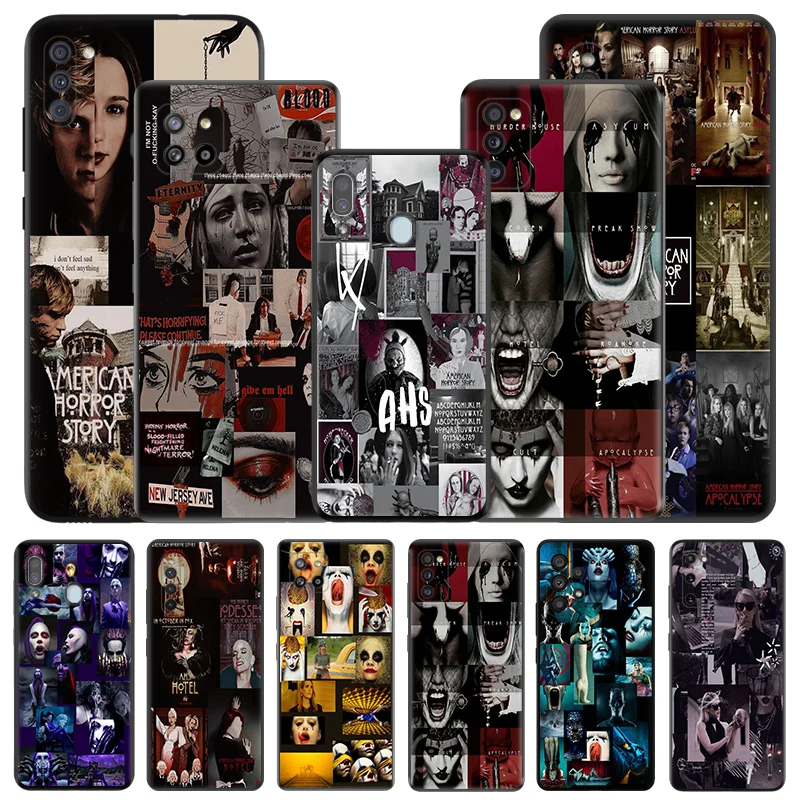 American Horror Story Silicone Black Phone Cases for Samsung Galaxy A54 5G A04 A03 A34 A01 A02 A50 A70 A40 A30 A20 S A10 E Cover