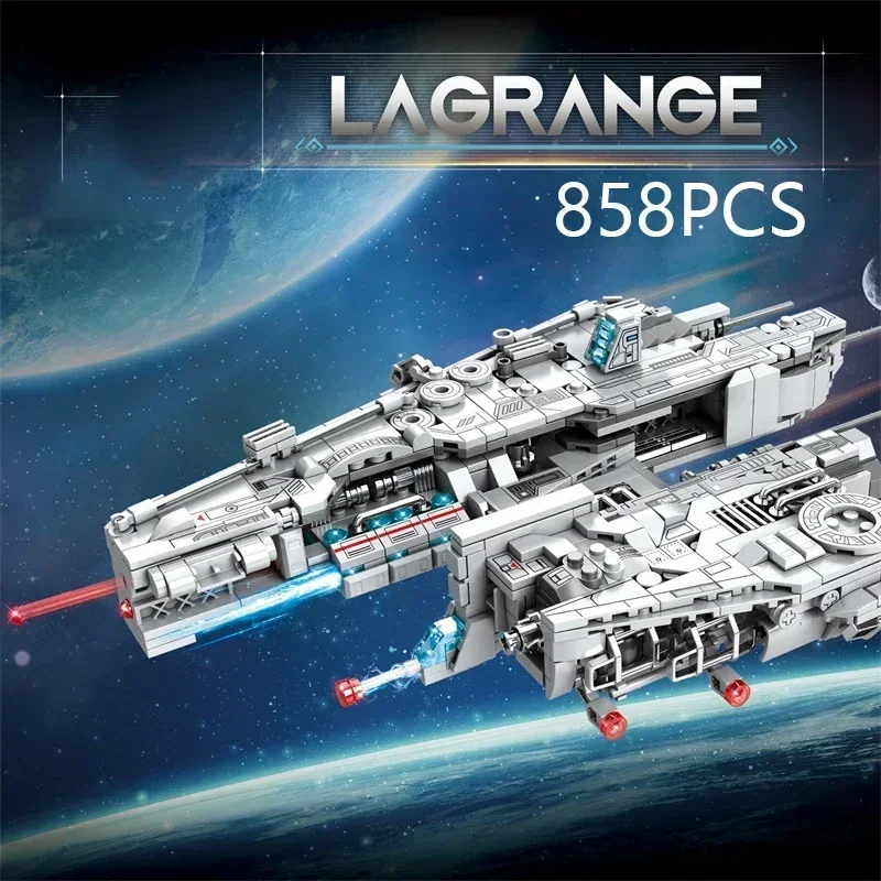 858PCS Heavy Attack Aircraft Building Blocks Space Battleship Artillery Ship Missile Assembly Bricks Toy Children Christmas Gift