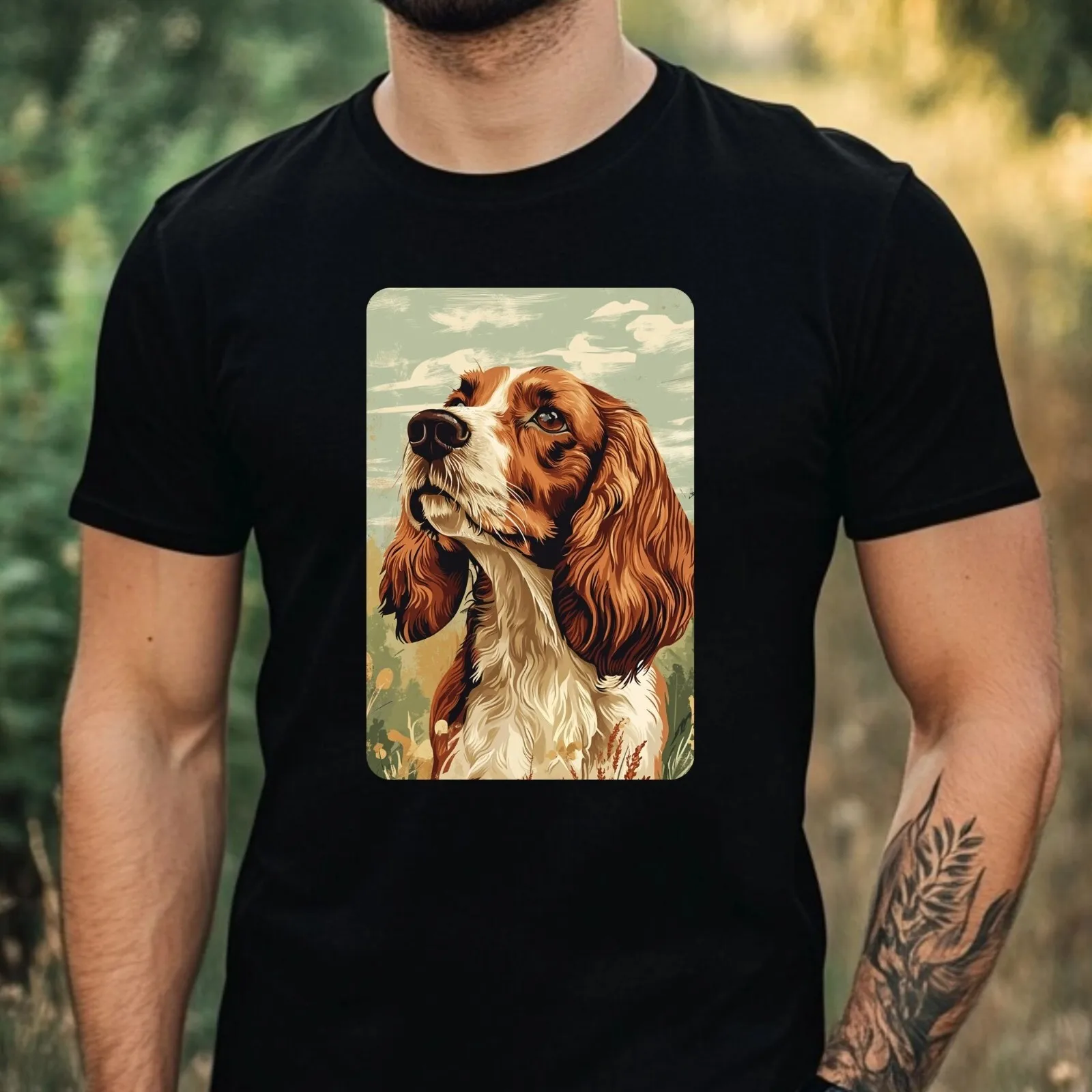 Camiseta de algodón con estampado de perro Coker Spaniel para hombre talla XS a 5XL