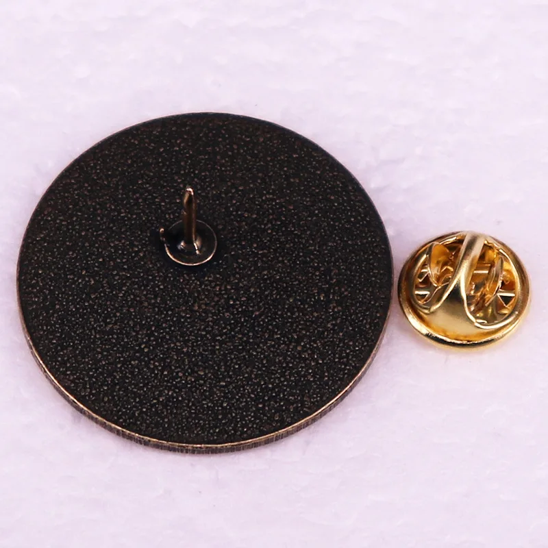Retro Metal Brooch Inspirational Text Circular Badge Virtual Idol Metal Lapel Pin Alliance Logo Decoration Backpack Decoration