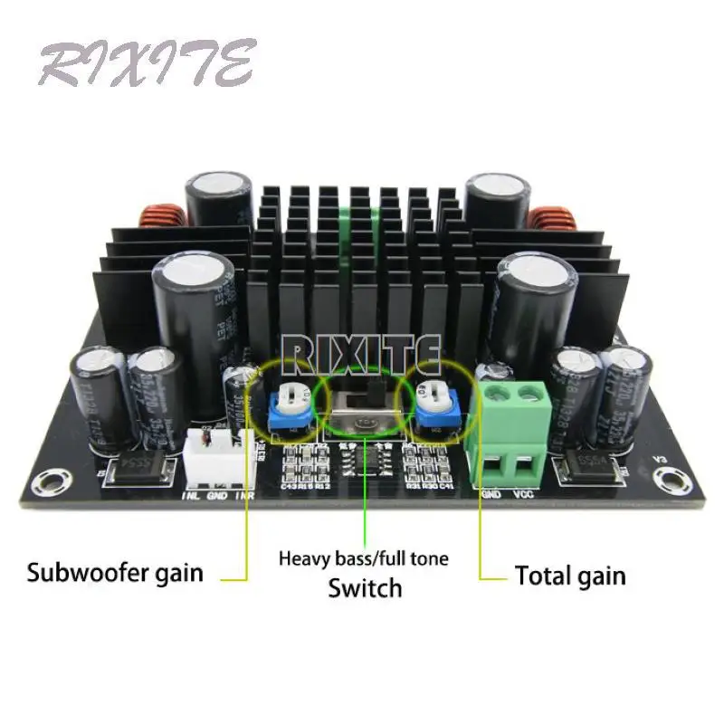 Xh-M571 TPA3116D2 High Power Subwoofer Audio Digital Amplifier Board Trolley Case Boost Amplifiers Mono 150W