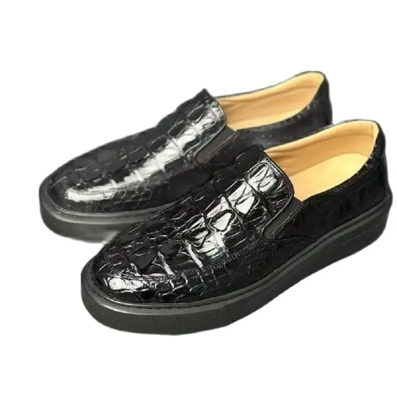 BATMO 2023 new arrival Fashion crocodile skin causal shoes men,real leather snakers PDD231