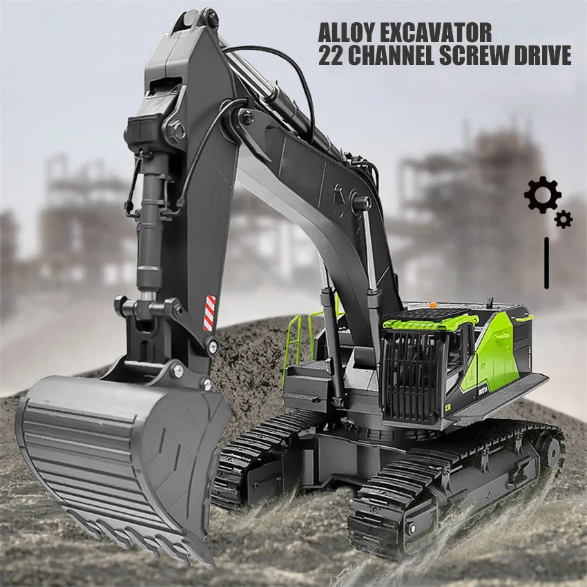 1:14 Ratio RC Excavator Dumper Truck Double Crawler Alloy Tractor Loader 2.4G Remote Car Engineering Toy For Boy Children Gifts