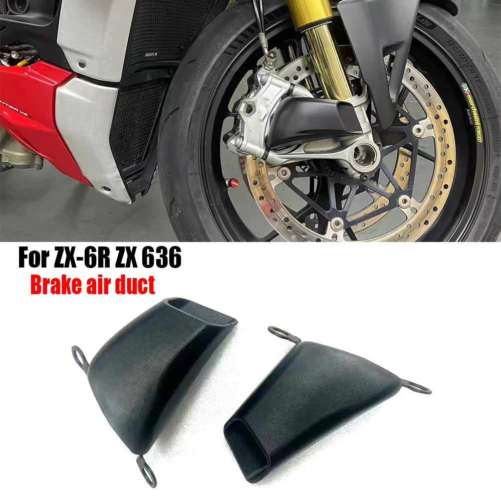 

For KAWASAKI ZX4R ZX4RR ZX-6R ZX 636 ZX10R ZX10RR ABS black Motorcycle Front Brake Air Duct Caliper Radiator Cover