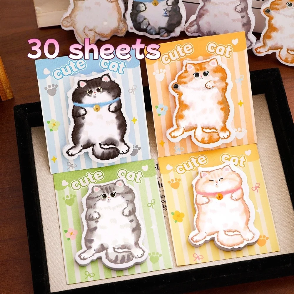 لطيف القط ملاحظات لاصقة الكرتون على شكل لطيف الحيوانات الأليفة ملاحظات لاصقة طالب القرطاسية ملاحظات 30/120 ورقة #1