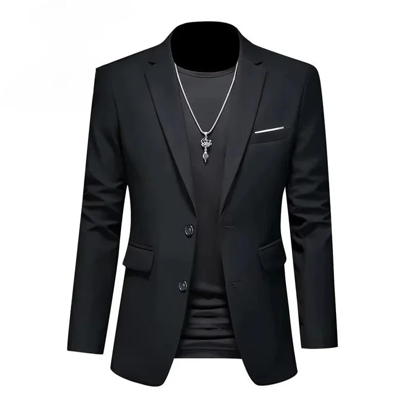 Weiße formelle Jacken für Herren, zwei Knöpfe, langärmelig, koreanische Herrenanzugjacken, Bürokleidung, Hochzeitsblazer – Detail 13