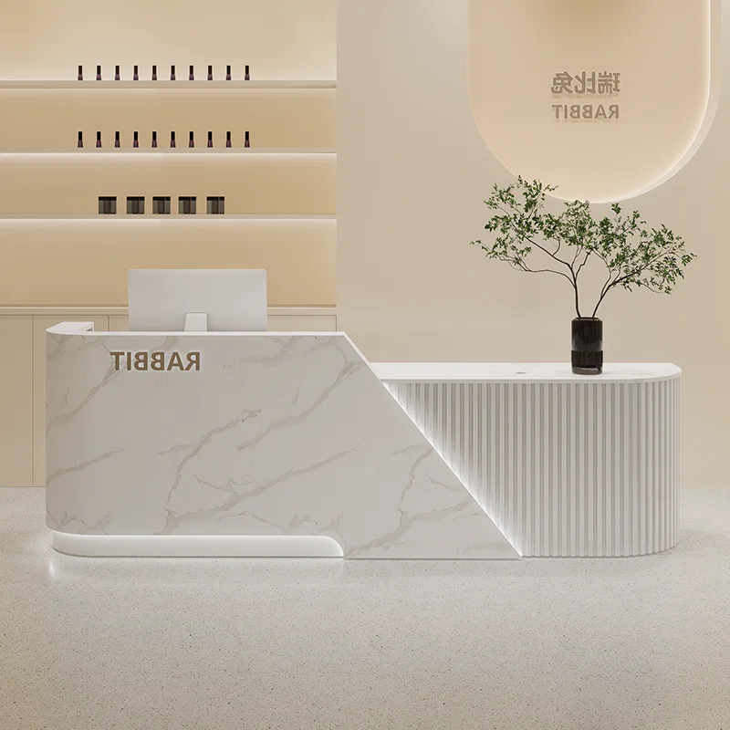 ديكور مكتب الاستقبال مكتب الاستقبال التصميم الحديث صالون تجميل مكاتب الاستقبال عيادة فاخرة أثاث Mostrador De Tienda #6