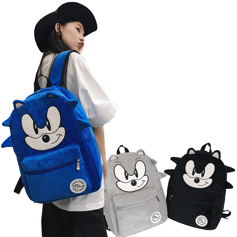 Junge Mädchen Plüsch schwarz Schult asche Männer Frauen Laptop College Cartoon Rucksack coole Dame Student Mode weibliche Reise Bücher tasche neu