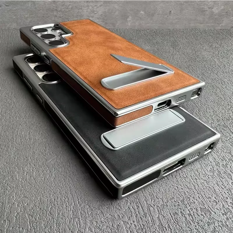 Etui na telefon z ekoskóry PU w stylu biznesowym z funkcją podstawki do Samsung Galaxy S25 S24 Ultra S22 Plus S23 FE, składana podstawka, obudowa PC — zdjęcie produktu 6