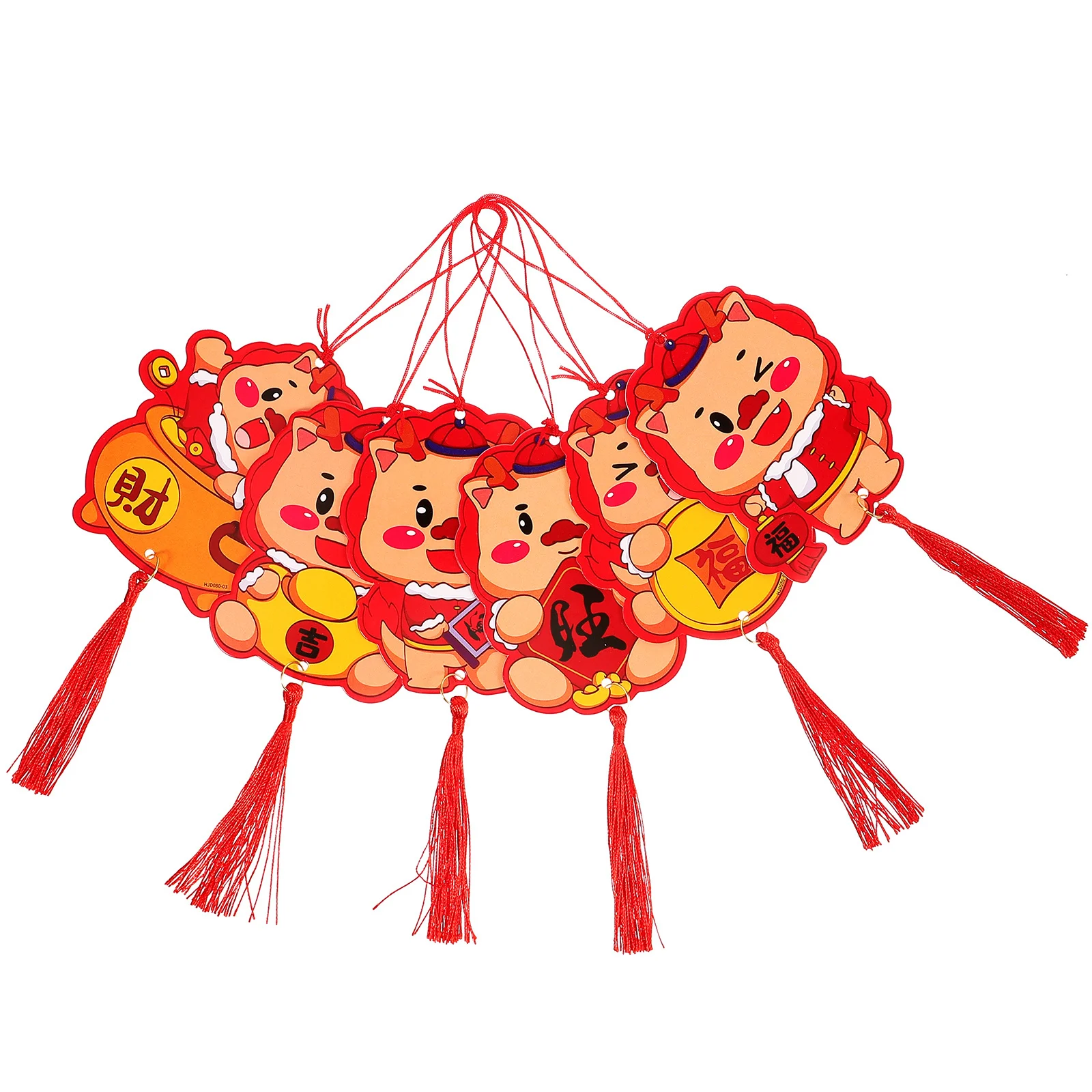 6 шт., новогодний подвесной декор, подвеска в китайском стиле, праздничные принадлежности, весенние праздничные украшения, настенное внутреннее украшение для дома