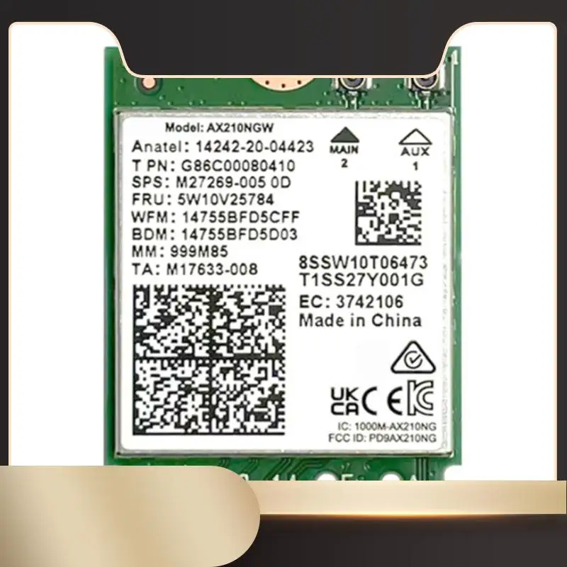 

AX210NGW 6E Card+ 10Dbi Antenna Wifi 5374Mbps Wireless Network Card 2.4G/5G/6Ghz Tri-Band Bluetooth 5.3 Laptop Adapter-N36R