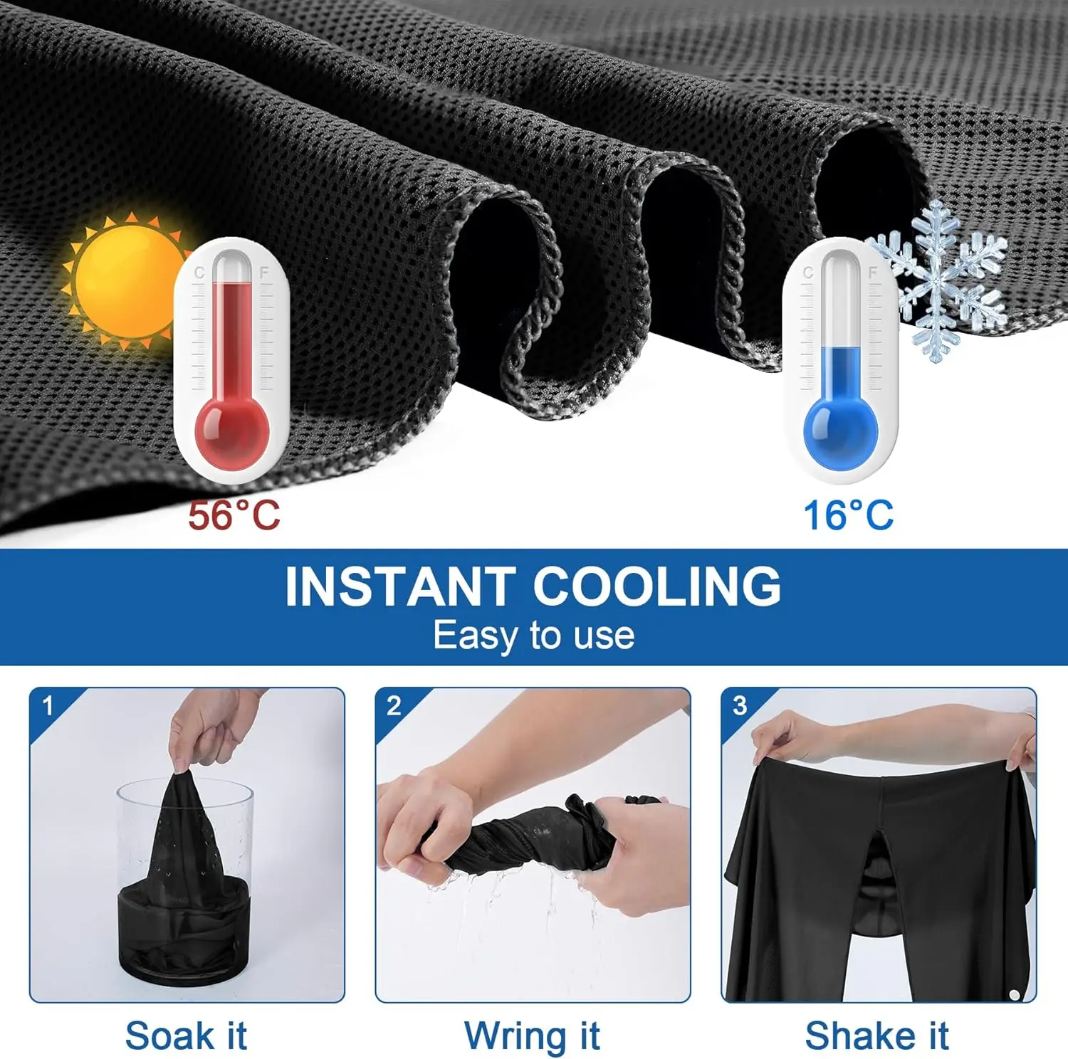 3 in 1 Cool Hoodie Towel Anti-UV Sweat Absorbent Quick Drying Cold Feeling Cooling Fitness Soft Towel For Sports Cycling Fishing