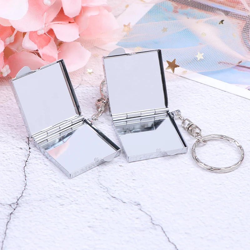 

TSHOU587 Personalised Key Ring Keychain Mini Folding Mirror Portable Compact Pocket Cosmetic Mirror