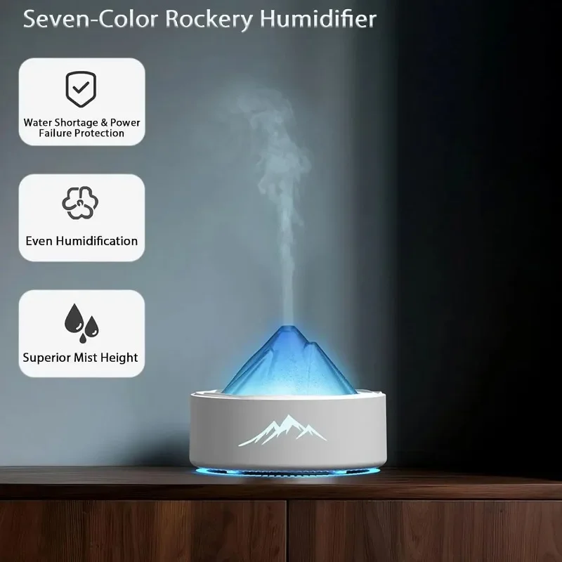 

TXF【Reliable】Essential Oil Diffuser, Bedroom Glacier Aromatherapy Machine, 100ML Desktop Large Spray Humidifier, with 7 Color LE