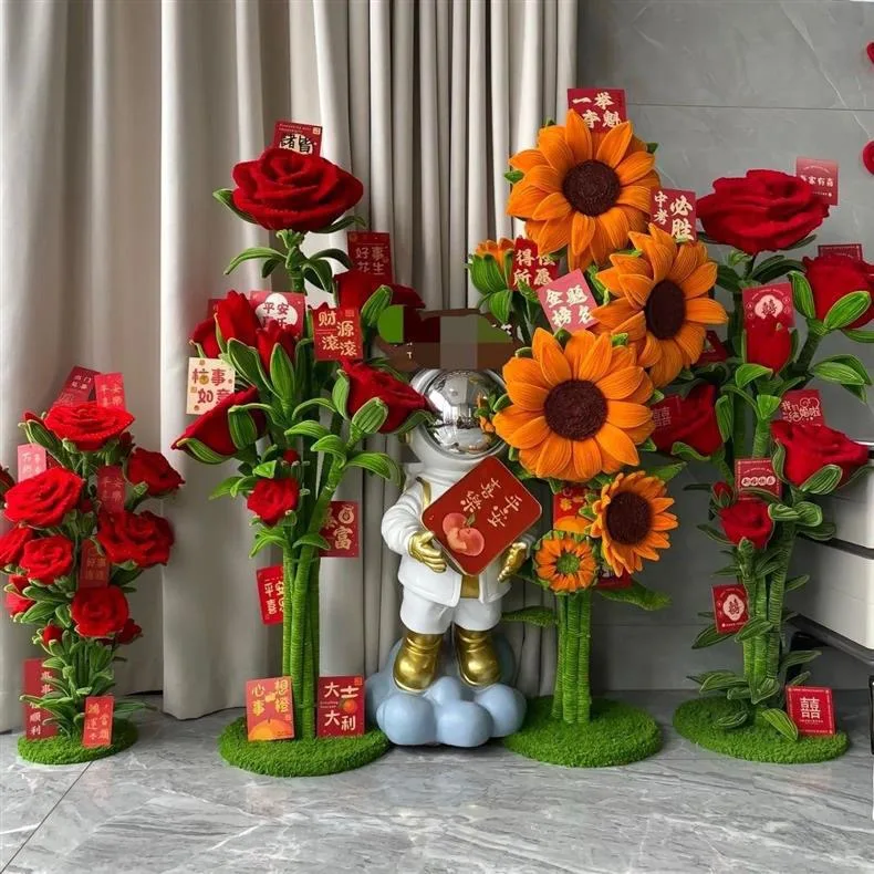 

Hand-woven bouquets for festival and wedding decoration, for teachers, Handmade flowers, and for scene and party decoration