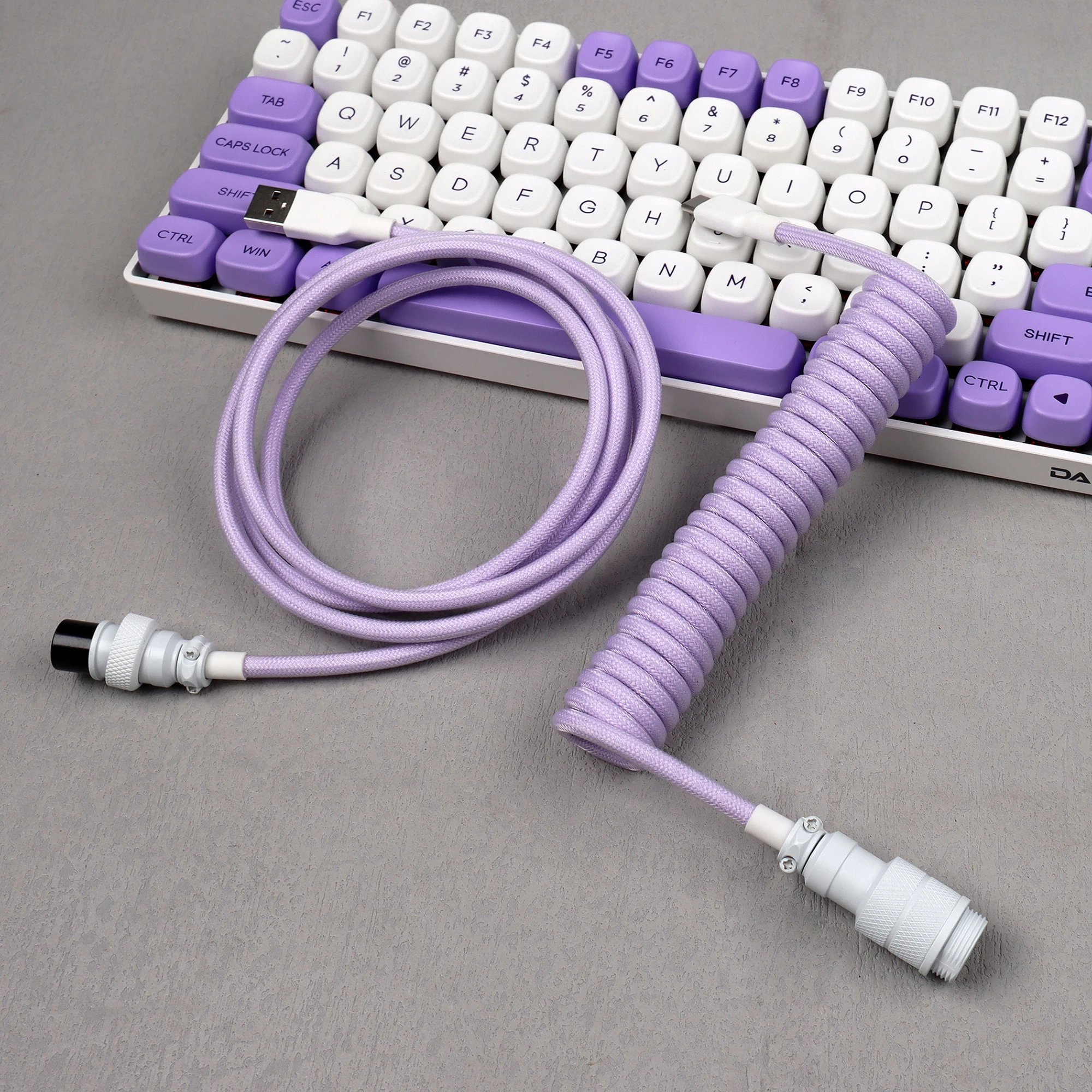 LANO GX16 USB Coiled Cable Type C Mechanical Keyboard Aviator Cable Custom Desktop Computer Aviation Connector Paracord Cable