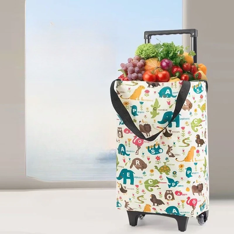 

Popular Household Foldable Shopping Cart Supermarket Shopping Portable Waterproof Trolley Trolley Going Out Trailer