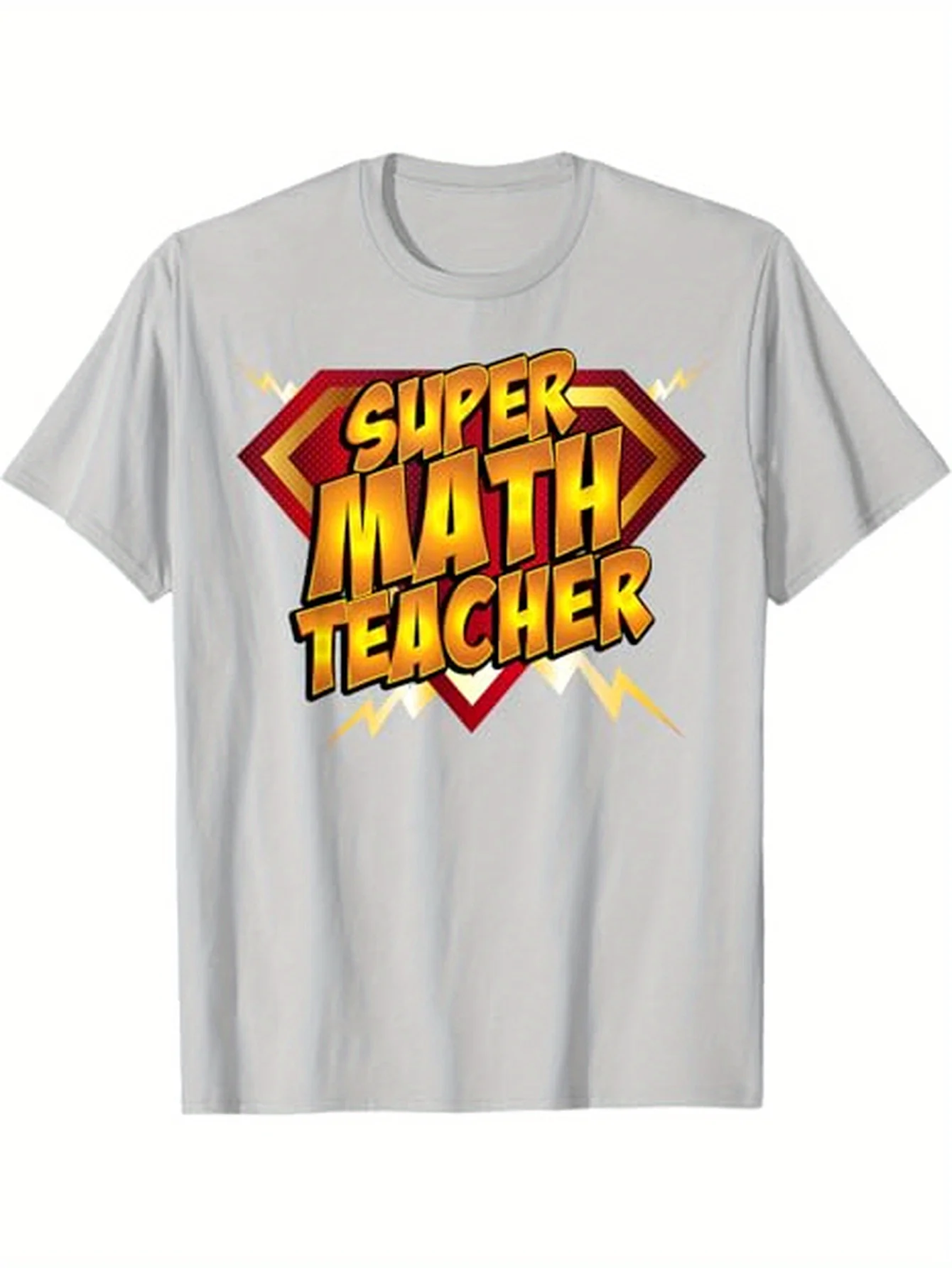 เสื้อยืดกราฟิกครูคณิตศาสตร์ซุปเปอร์สำหรับผู้ชายผ้าฝ้ายแท้ลำลองระบายอากาศได้ดีพอดีปกติการออกแบบธีมคณิตศาสตร์สีสันสดใส