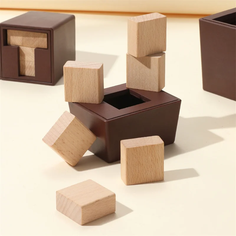 High Difficulty T-shaped Puzzle Six T Puzzle IQ Test Toys T Puzzle Box Mind Games Brain Teaser Educational Puzzle Toys Gifts