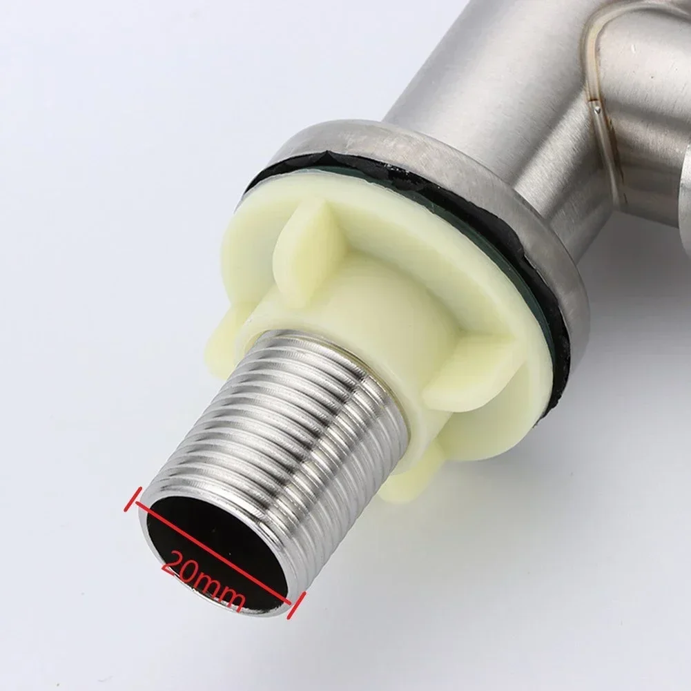 Grifo de cocina de acero inoxidable 304, giratorio, curvatura en forma de 7, Solo Frío, adecuado para cocinas, Bar y baño, 1 Uds.