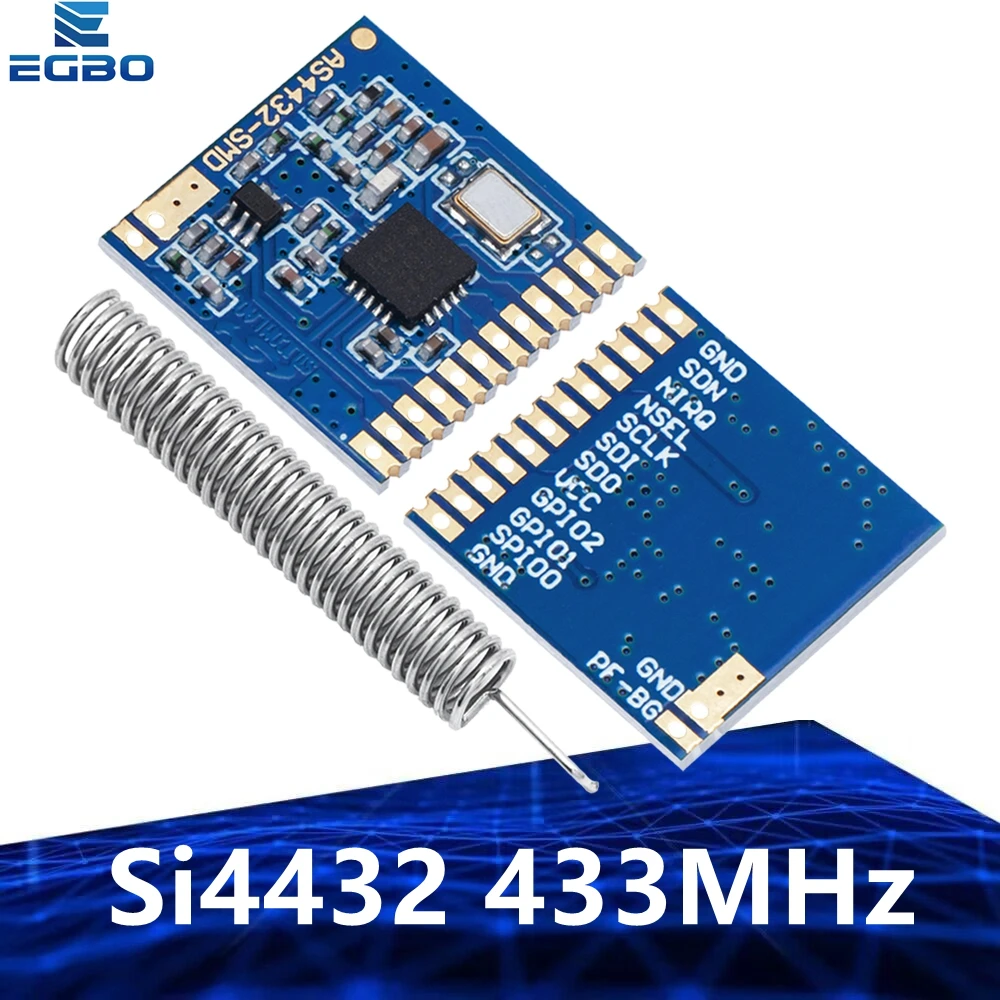 AS4432-SMD Si4432 433MHz وحدة لاسلكية SI4432 حجم صغير مصلحة الارصاد الجوية 100mw 1.5 كجم
