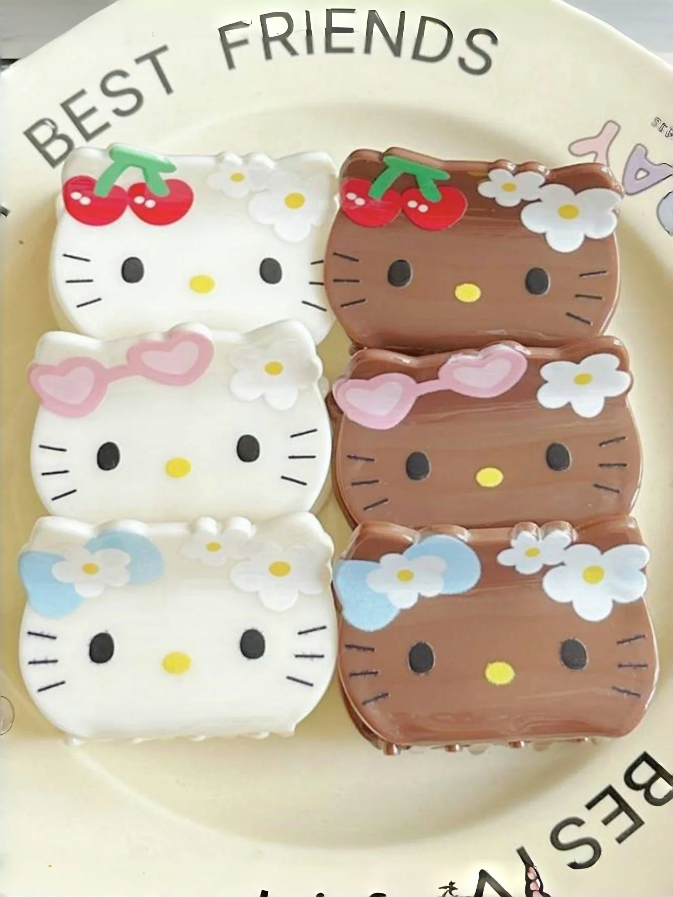 1 szt. Akrylowy klips do włosów Sanrio Hello Kitty Melody, urocze akcesoria do włosów z kreskówek, modne ozdoby do włosów