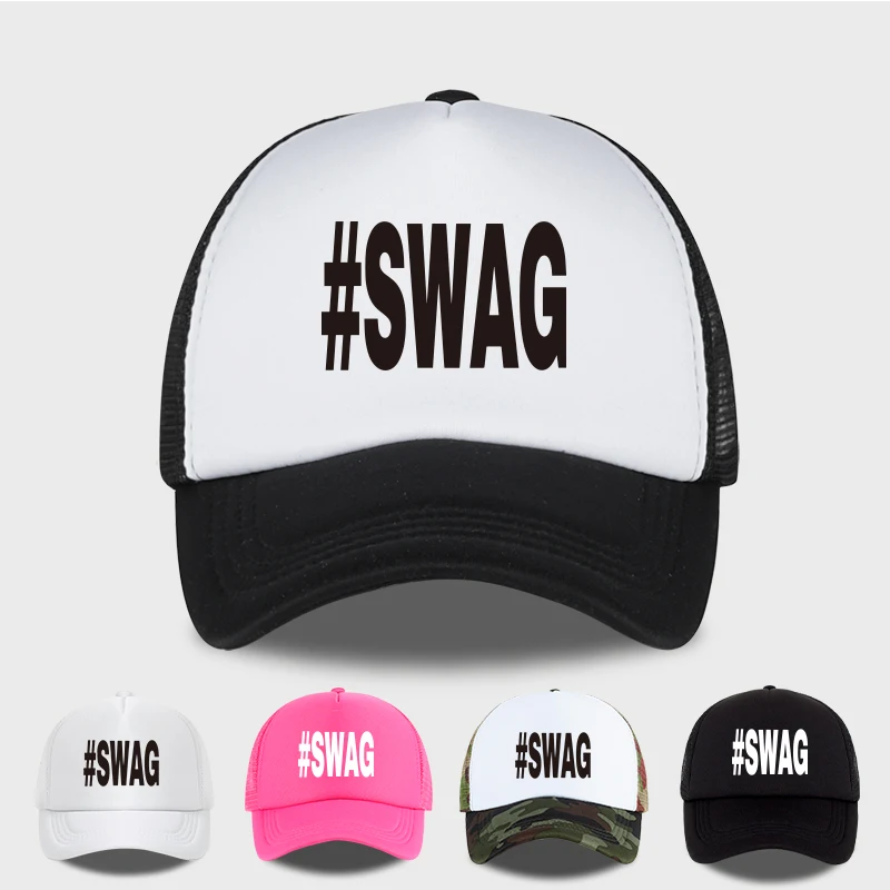 #SWAG Bold Sponge Mesh Cap—Lightweight, Breathable, Adjustable Sun Hat for Hip-Hop, Streetwear, Skateboarding, and Casual Wear