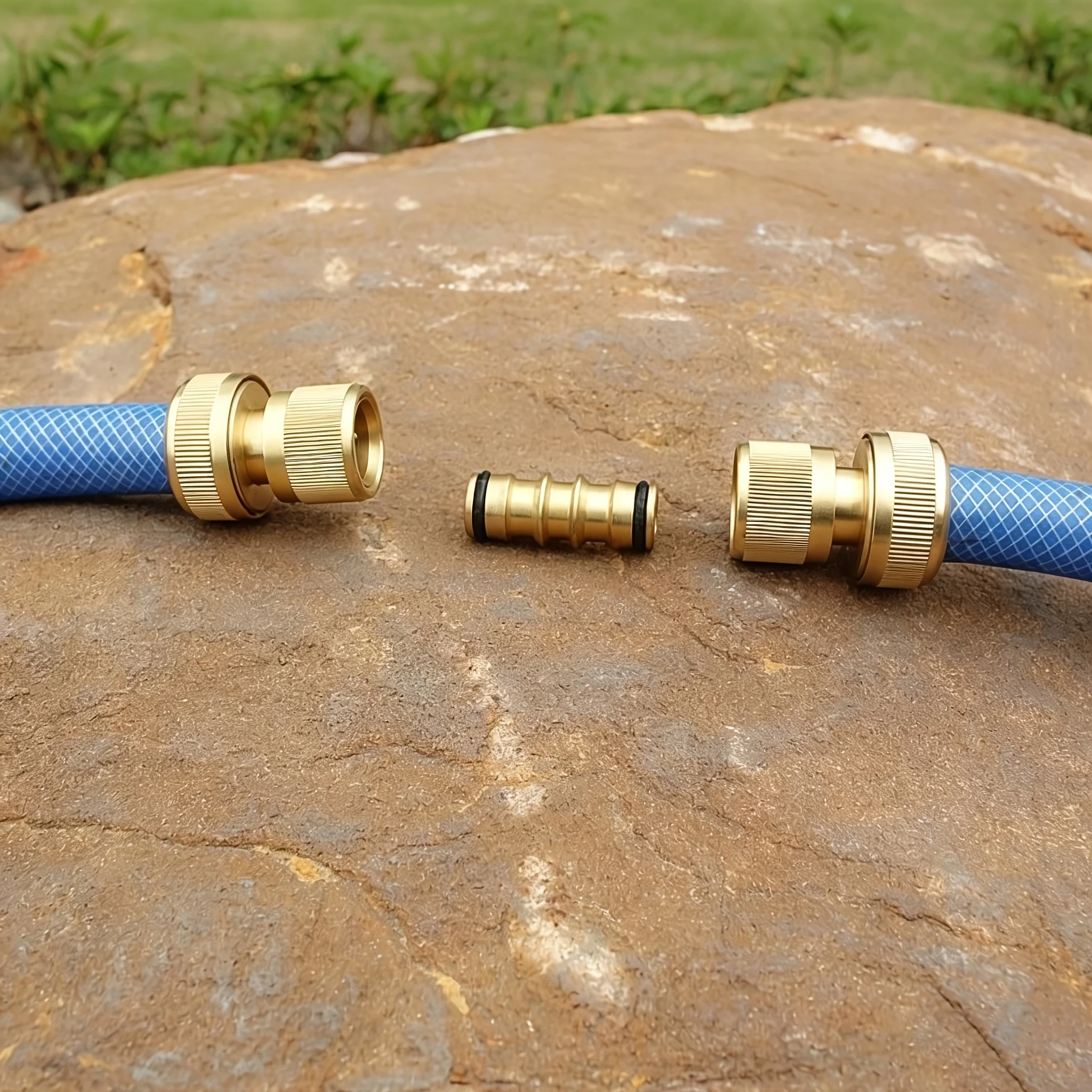 2 Way Garden Brass Hose Connector Joiner Coupler Watering Water Pipe Tap Male Water Pipe Repair Extension Joint