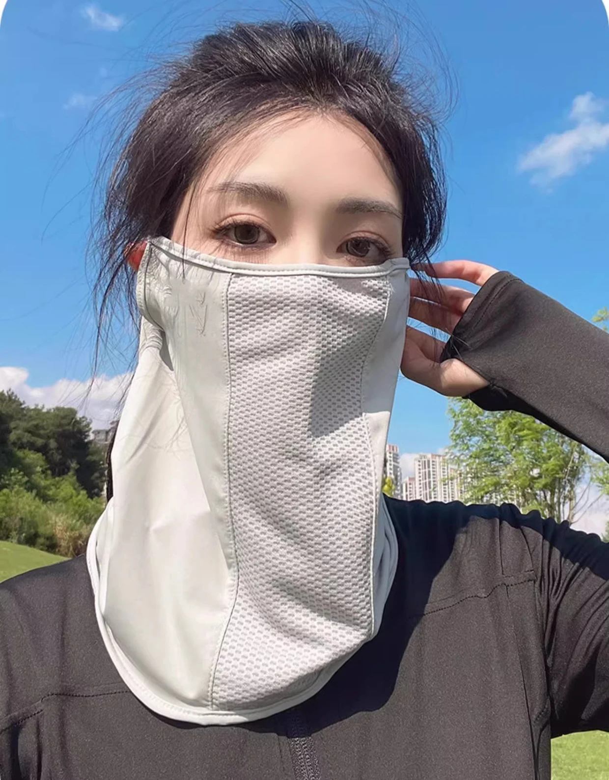 HOT SALE! Summer Sunscreen UV Protection Face Scarf Ice Silk Mesh Face Mask Outdoor Cycling Sports Sun Proof Bib Neck Wrap Cover