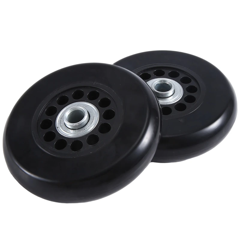 78X20mm Set Of 2 Luggage Suitcase Replacement Wheels Set PU Swivel Caster Wheels Carbon Steel Bearings Repai Set