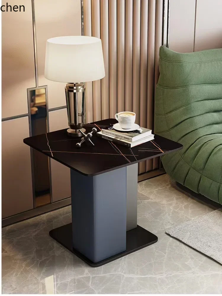 PYH Minimalist Small Apartment Creative Small Coffee Table Living Room Sofa Square Table Rock Board Corner Table