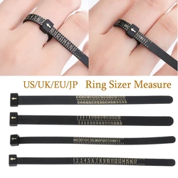 High Quality UK/US/EU/JP White/Black Sizes A-Z Ring Sizer Measure Finger Gauge Wedding Ring Band Genuine Tester