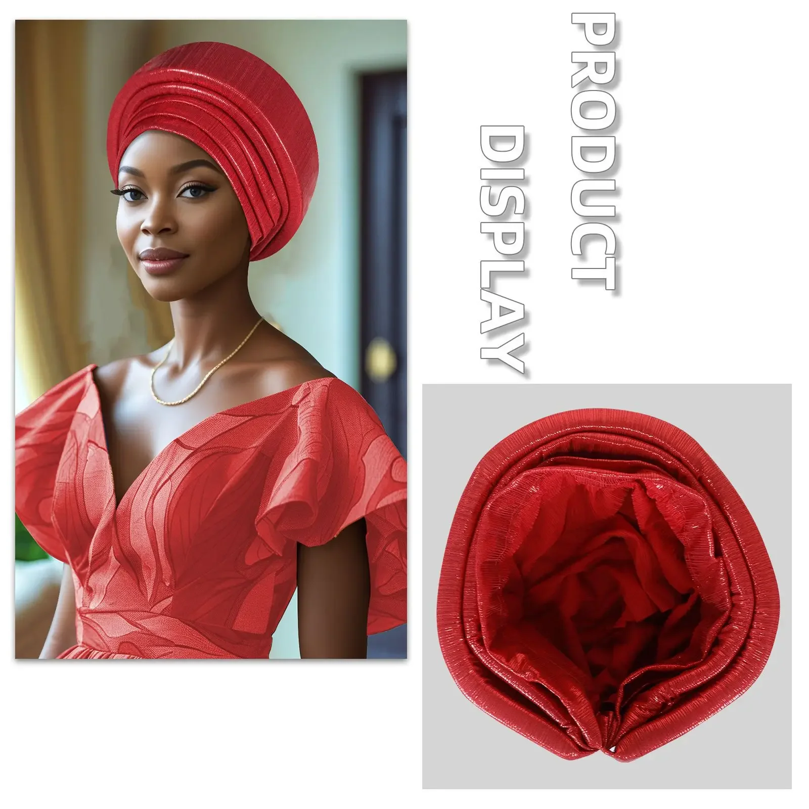 جديد الأفريقي السيارات Gele ربطة الرأس مطوي بريق الحجاب النساء مسلم الحجاب رئيس التفاف بونيه نيجيريا خوذة قبعة عمامة بالفعل