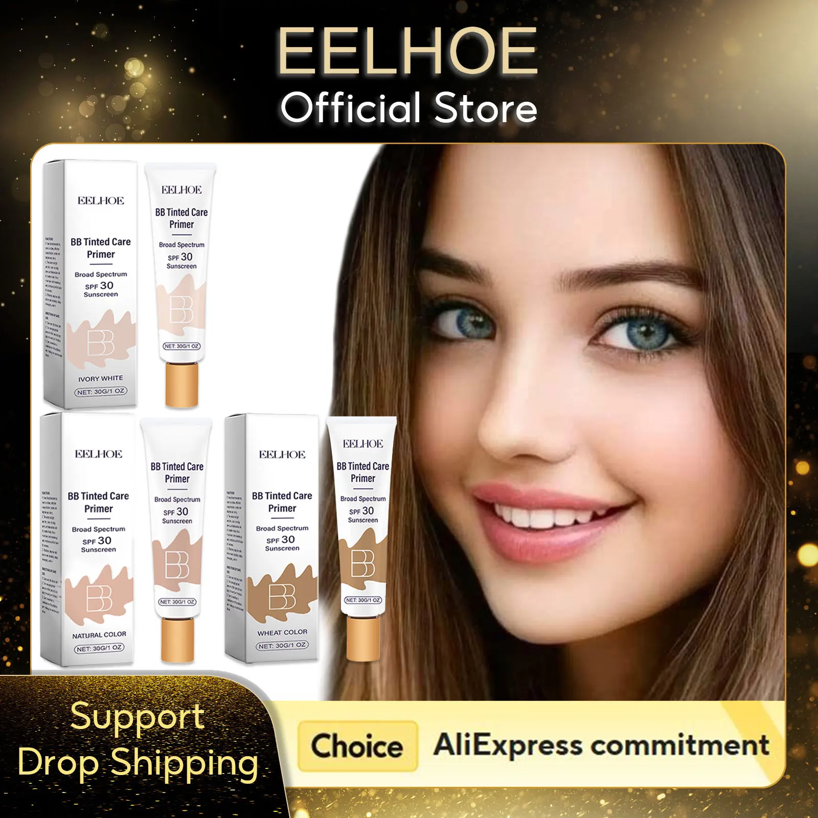 

EELHOE BB Cream Makeup Foundation Full Coverage Concealer Waterproof Sunscreen Spf 30 Skin Glow Products Brightening Face Primer