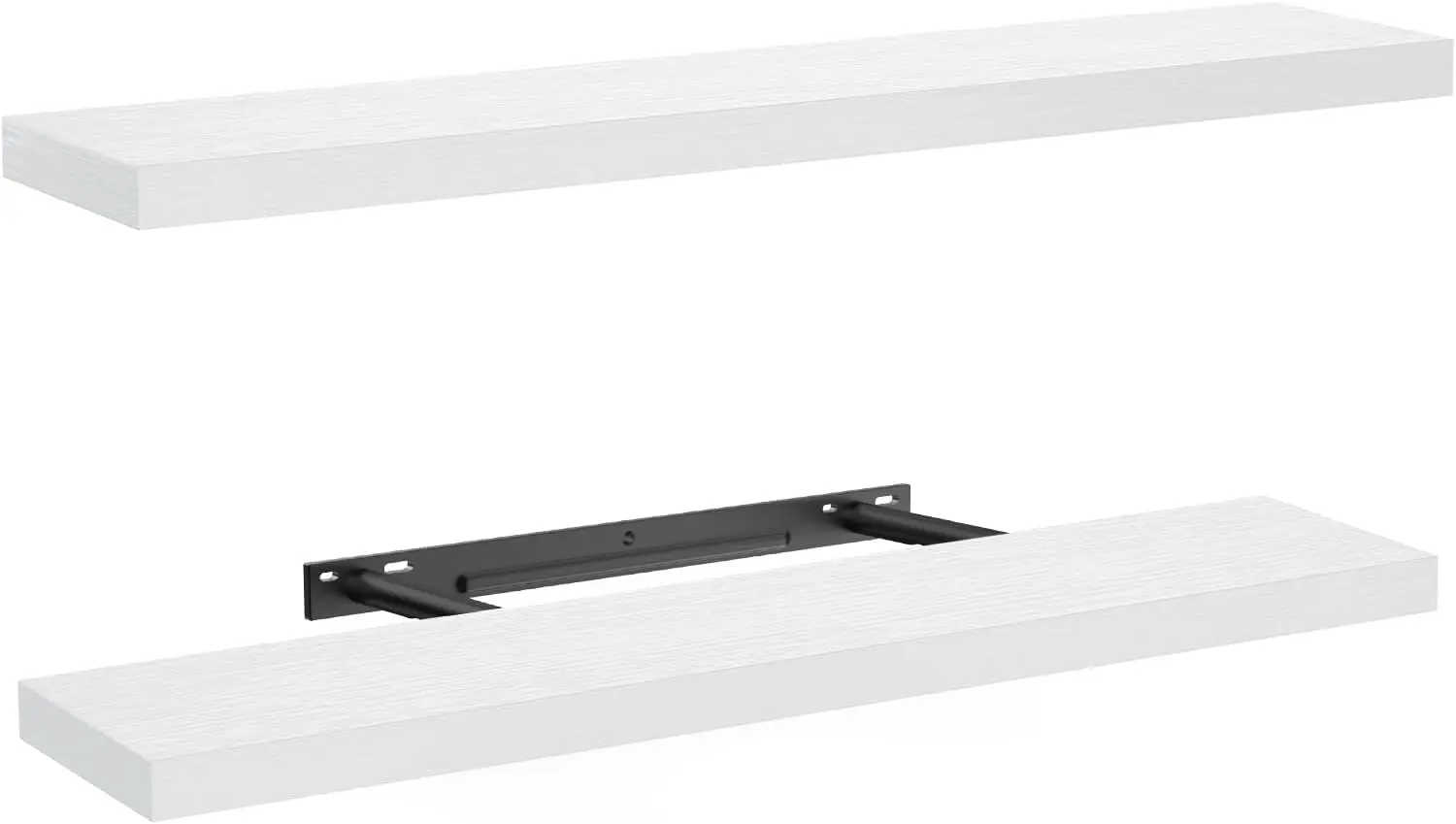 

Large Floating Shelves Set of 2, White Wall Mounted Storage for Bathroom Bedroom Living Room Kitchen Office Decor