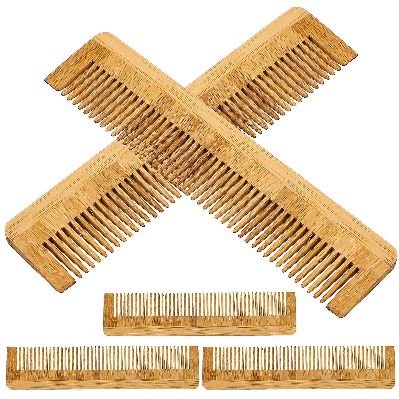 

5Pcs Bamboo Wood Combs Handmade Wooden Hair Comb Ergonomic Anti-Static Detangler Fine Tooth for Men Women Beard Comb
