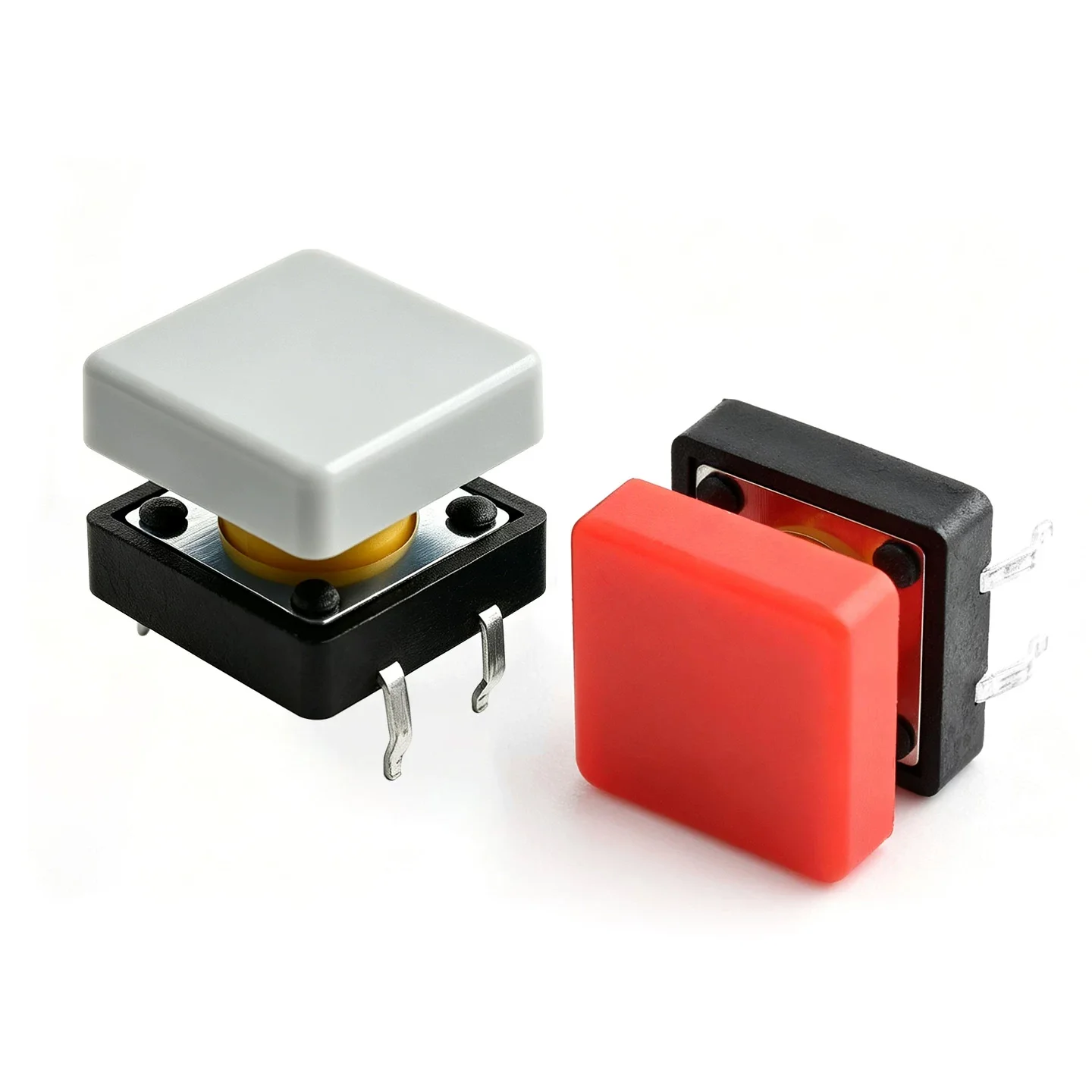 ZE JIE  A14L Integrated Long & Flat Pin Keycap, 12*12*7.3 Square Tactile Button, 12*5.6