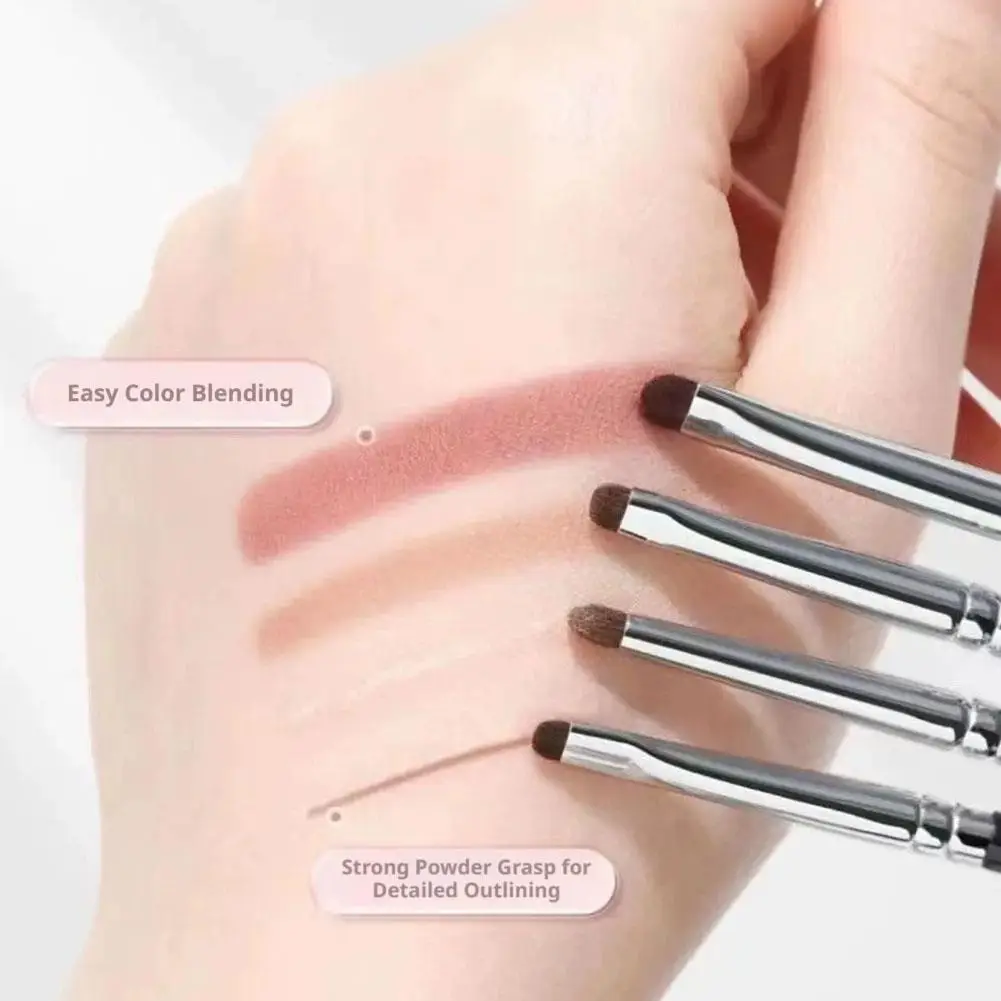 4pcs Eyeliner Brush Set, with Tilted Fine Blade, Suitable for Precise Application eye makeup brushes for All Skin Types