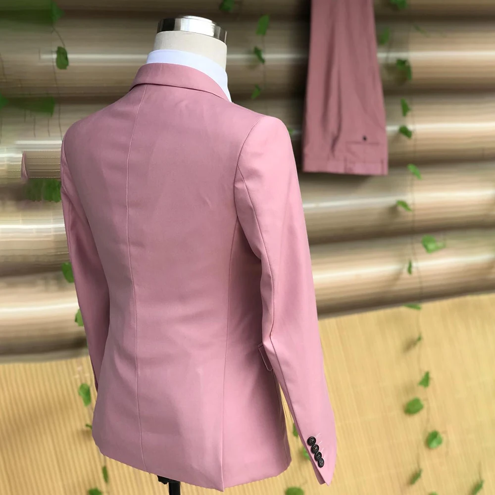 الصلبة اللون الرجال الدعاوى الأزياء مزدوجة الصدر الذروة التلبيب سليم صالح 2 قطعة سترة السراويل وتتسابق الملابس الذكور عالية الجودة