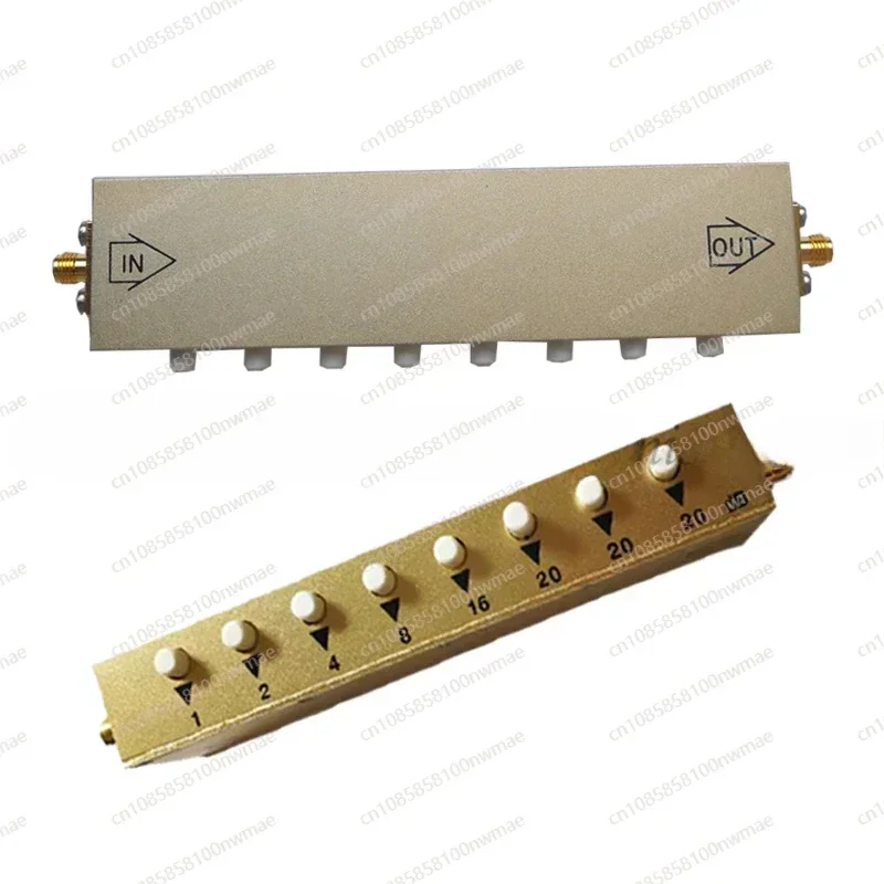 SMA type/N type RF signal adjustable attenuator, 0-30dB 60dB 90dB button step adjustable attenuator, power: 2W/5W/10W