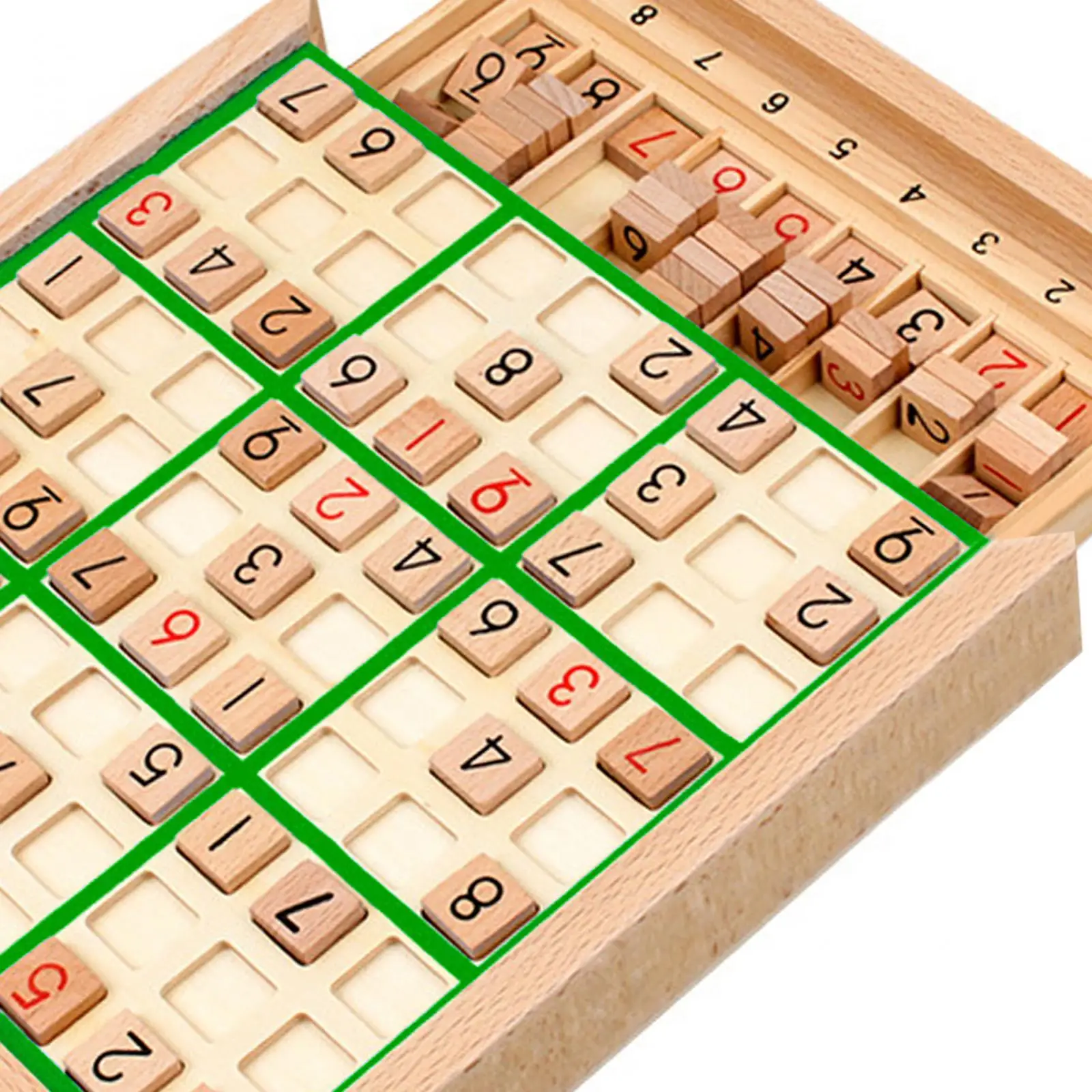 Wooden Sudoku Board Game Playset Montessori Puzzles Lightweight Sudoku Chess Toy Learning Toy Desktop Game for Kids Adults