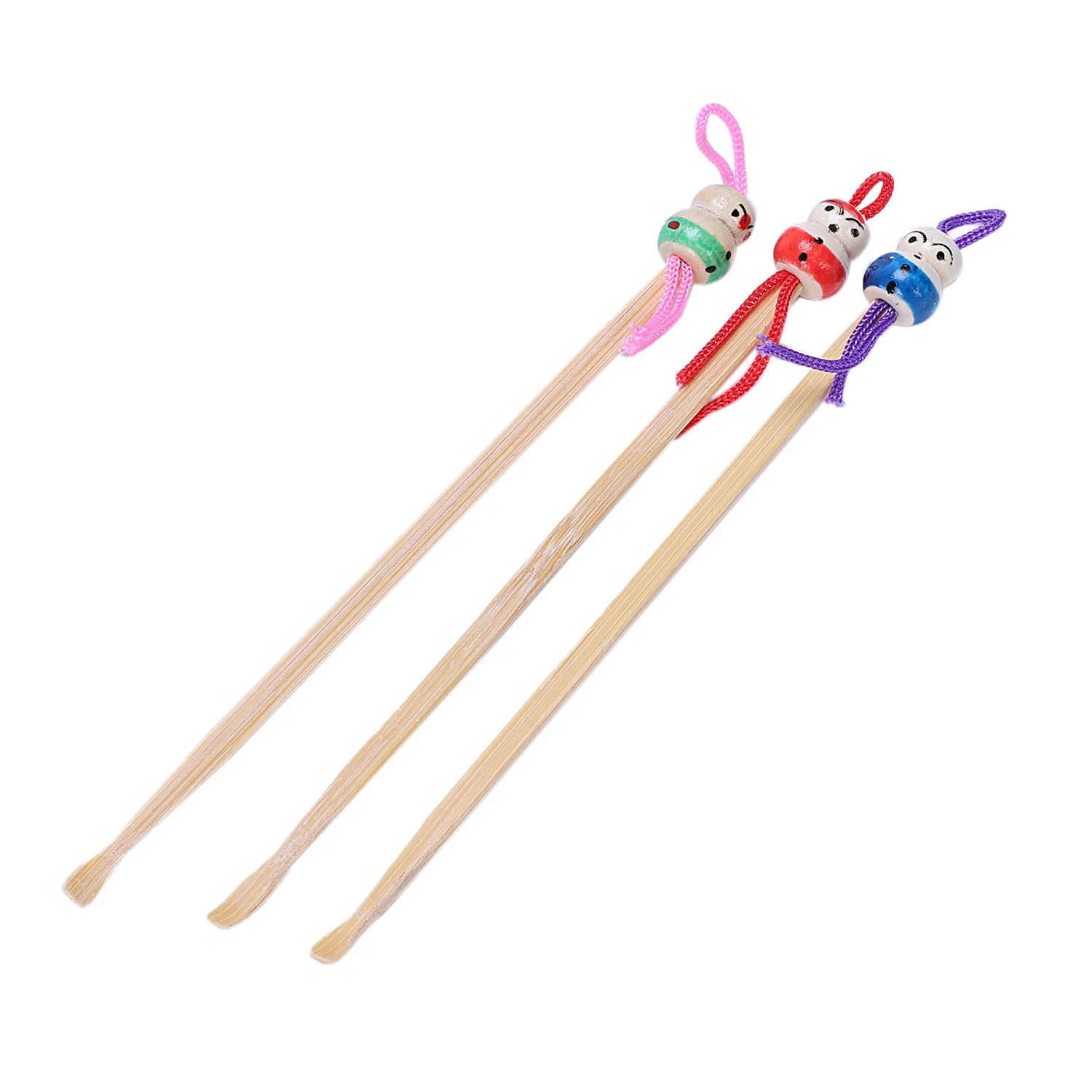 Bamboo Japanese Doll Ear Wax Pick Spoons Earwax Remover 20pcs