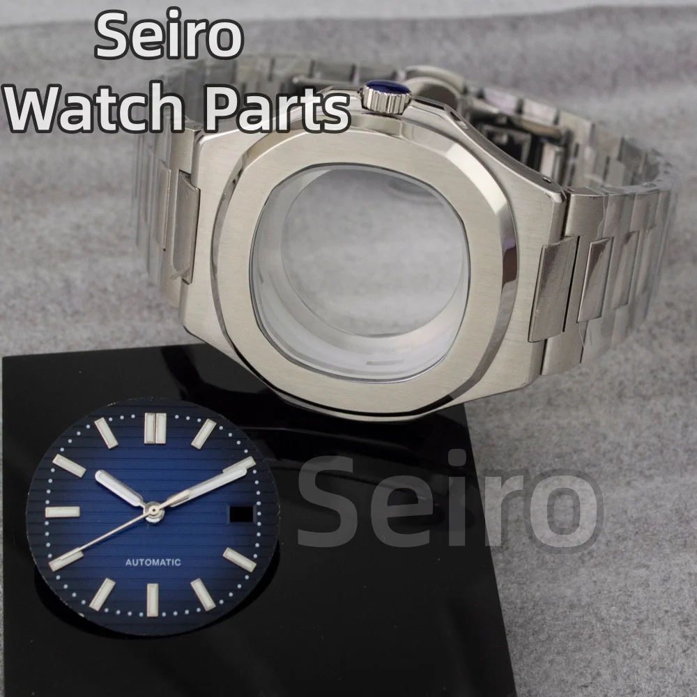 

Silver 41MM Nh35 Watch Case Bracelet 30.5mm Dial Hands Set Fit Nautilus NH35/NH36/NH38 Movement Modified Watch Case Accessory
