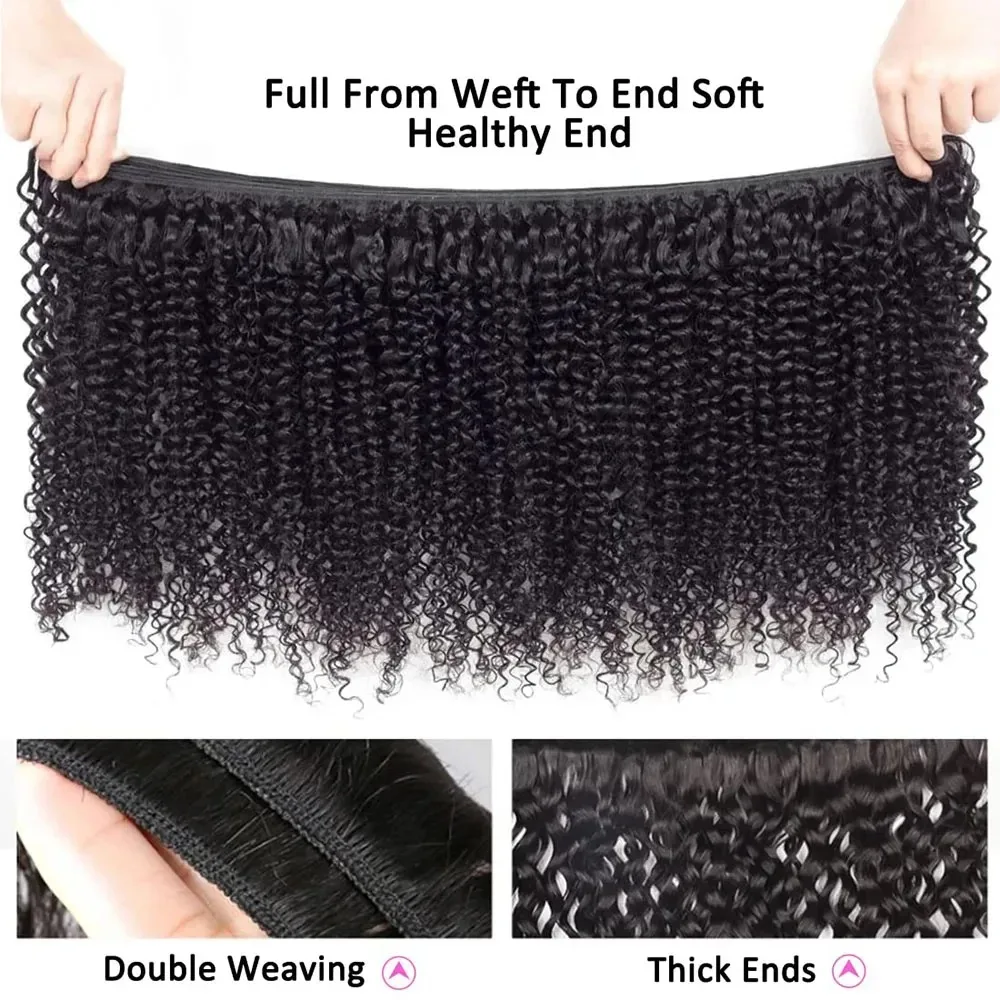 Black Pearl Water Wave Human Hair Bundles Afro Kinky Bulk Human Hair Unprocessed Virgin Hair Bundles for Women Natural Black