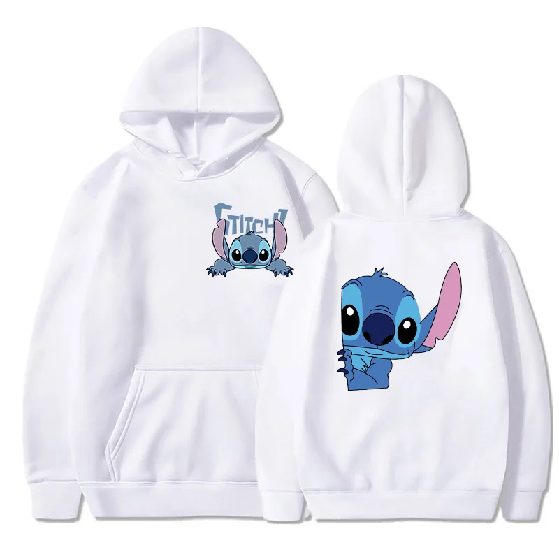 Streetwear Hoodie Winter Disney Stitch Hoodies Women Harajuku Cute Anime Sweatshirt Manga Streetwear Hoody Female Unisex