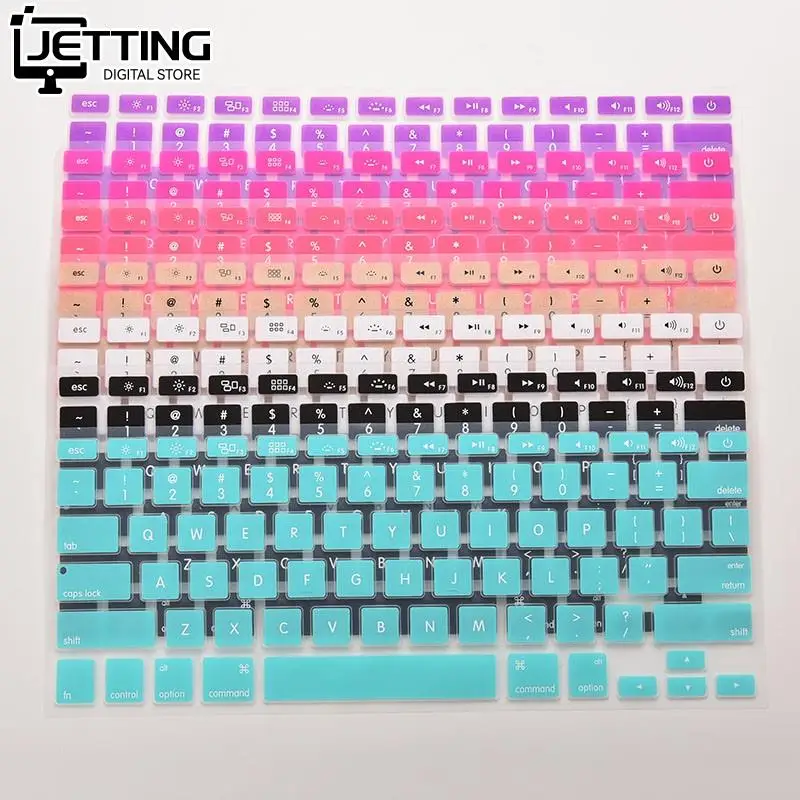 7 Candy Colors Silicone Keyboard Cover Sticker For Macbook Air 13 Pro 13 15 17 Protector Sticker Film